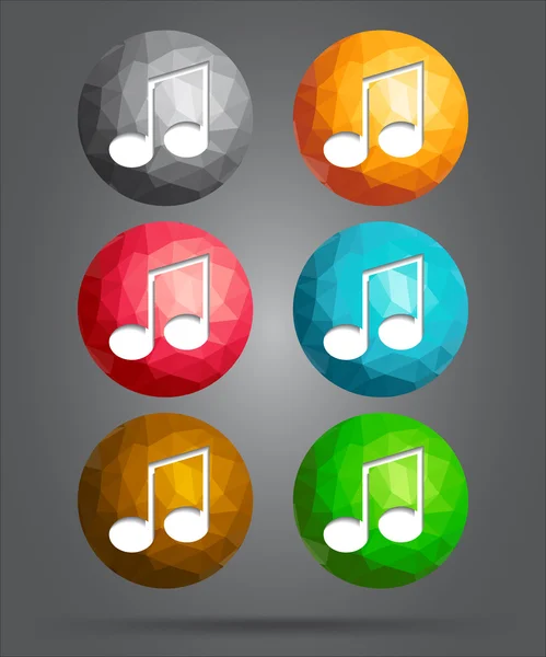 Uppsättning ikoner musik anteckning — Stock vektor