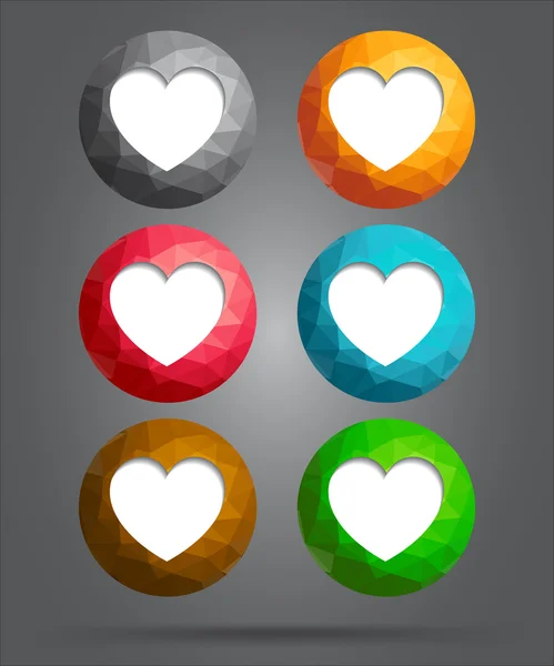 Set of icons heart — Stock Vector