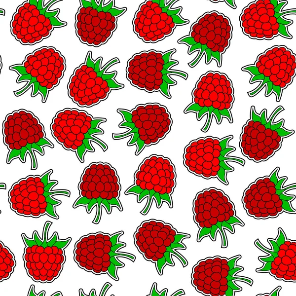 Raspberrys seamless background — Stock Vector