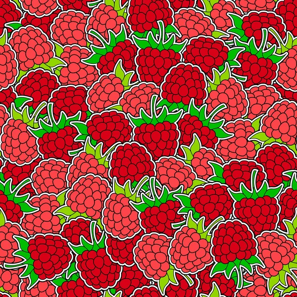 Raspberrys fondo sin costuras — Archivo Imágenes Vectoriales