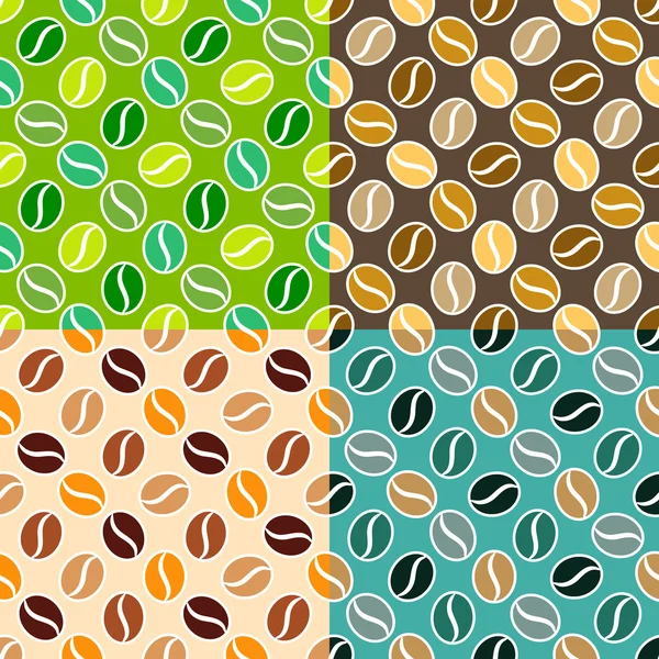 Set of coffee seamless textures — Stock Vector