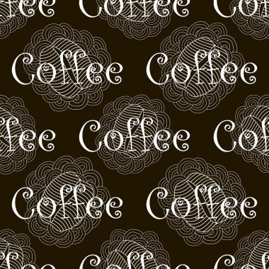 siyah ve beyaz kahve seamless modeli
