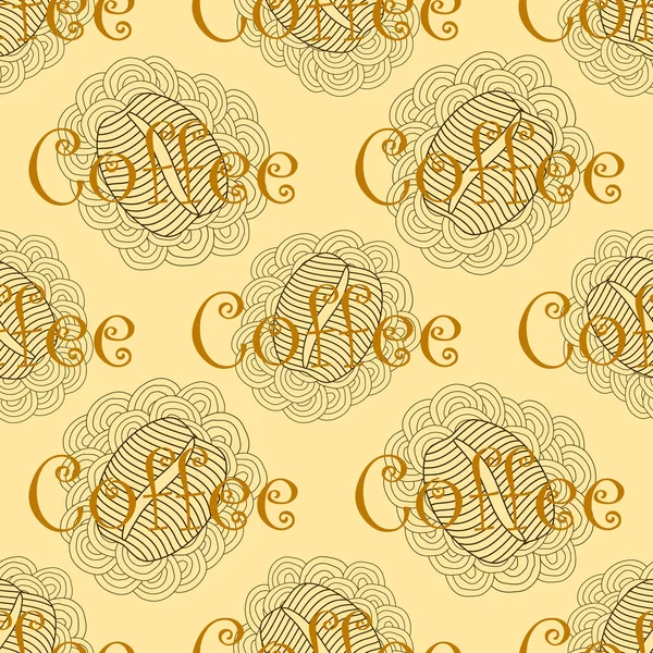 Café brun motif sans couture — Image vectorielle