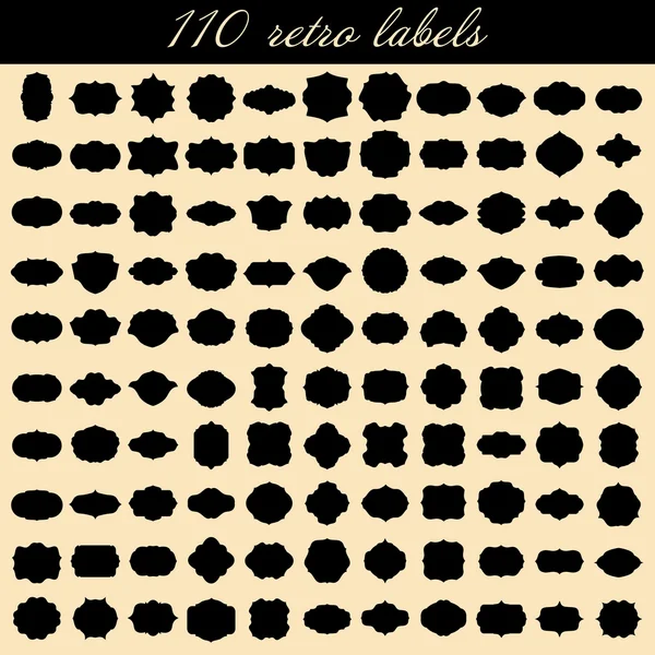vector frame set. Set of retro labels