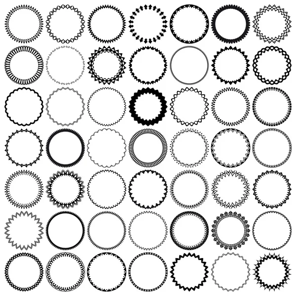 49 vintage round borders. Set with circle frames. — Stock vektor