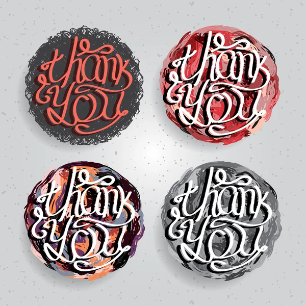 Vector labels with thank you — Stock Vector