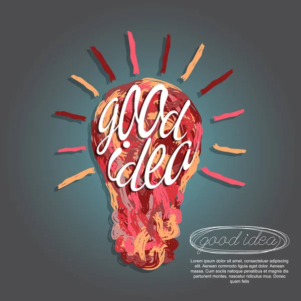 vector light bulb with concept of good idea