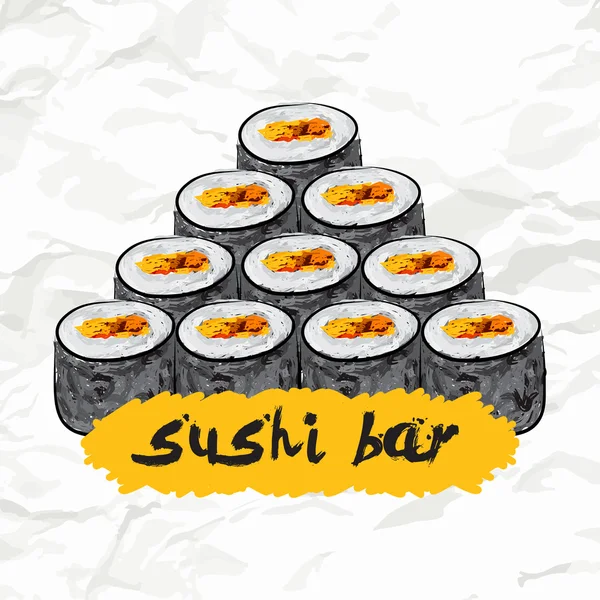 Emblema de barra de sushi — Vector de stock