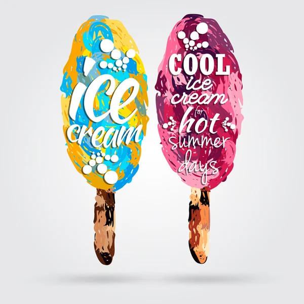 Cartaz criativo com sorvete — Vetor de Stock
