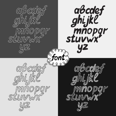 elle çizilmiş alfabe seti