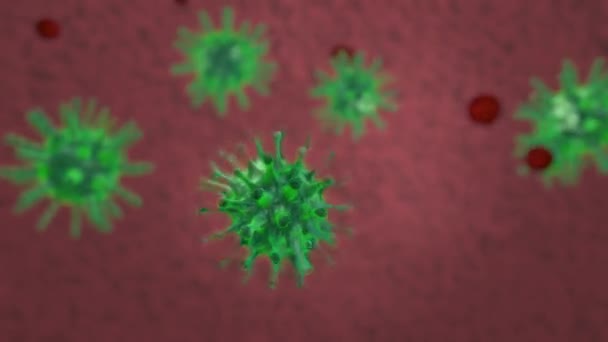 Virus Germi Batteri Organismo Infetto Cellule Virus Dell Influenza H1N1 — Video Stock