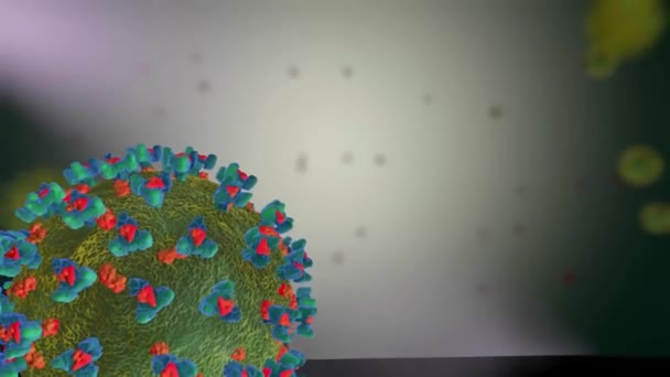 注射器とワクチンの容器Covid 3Dシミュレーション — ストック動画