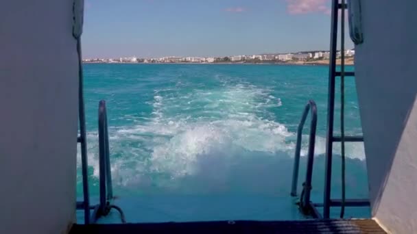 Boat Wake Water Wake Boat — Stock Video