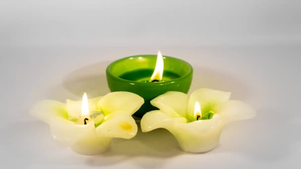 Flower candles burning Flower Candles Burning — Stock Video