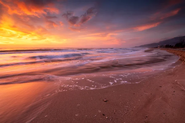 Удивительный Вид Пляж Рассветом — стоковое фото