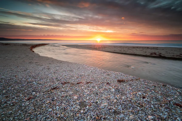 Удивительный Вид Восход Солнца Красочным Небом Морском Побережье — стоковое фото