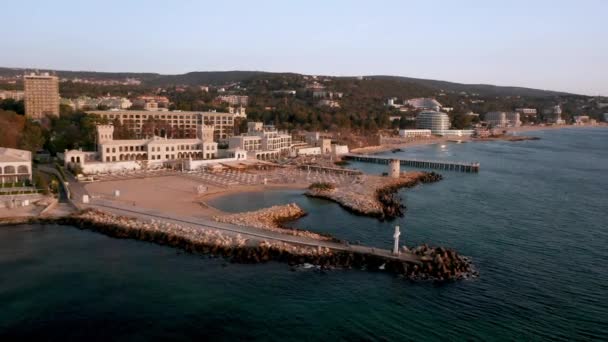 Constantine Helena Resort Bulgaria Settembre 2020 Volo Drone Sopra Spiaggia — Video Stock