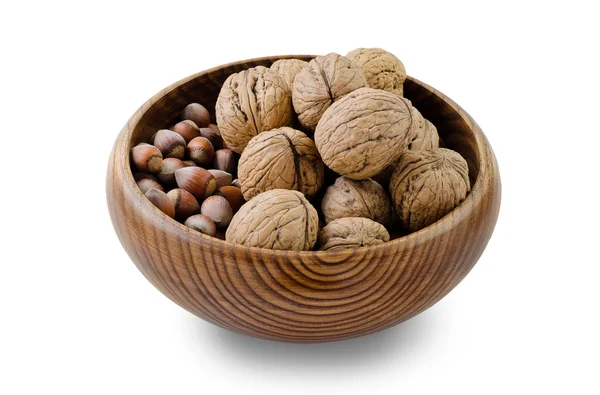 Vlašské ořechy a lískové oříšky — Stock fotografie