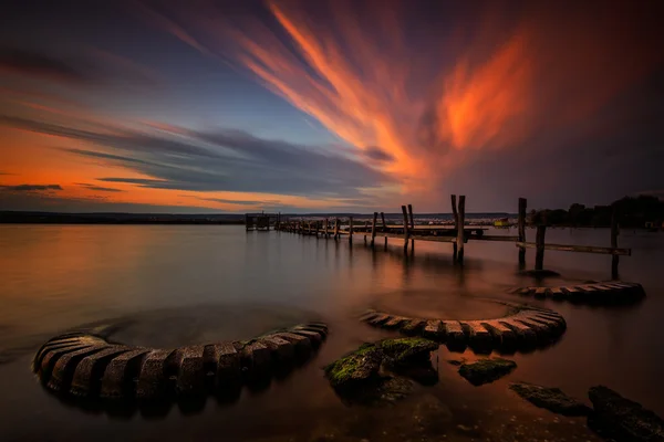 Danau matahari terbenam — Stok Foto