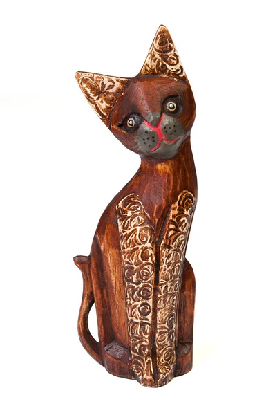 Dřevěná kočka — Stock fotografie