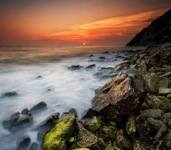 Zonsondergang op zee — Stockfoto