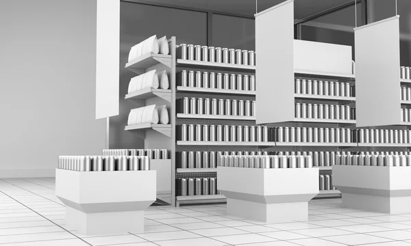 Set of supermarket shelves — Stock Photo, Image