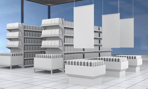 Set of supermarket shelves — Stock Photo, Image