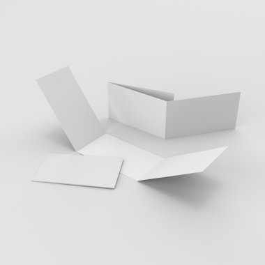 Üç yapraklı tebrik kartları veya broşür