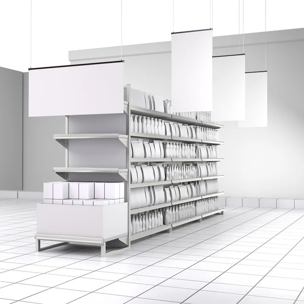 Shelves with blank products — Stock Photo, Image