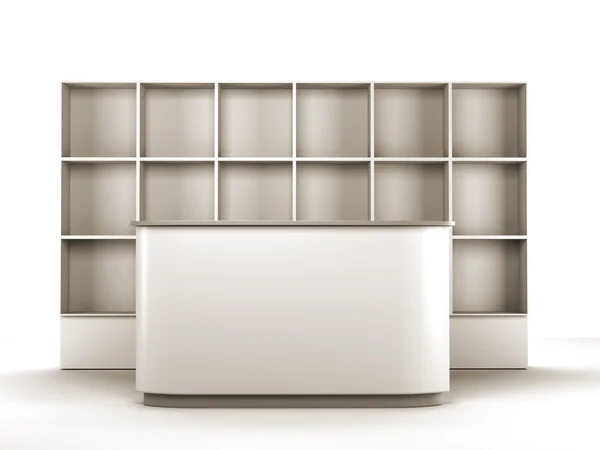 白色的办公桌或柜台 — 图库照片