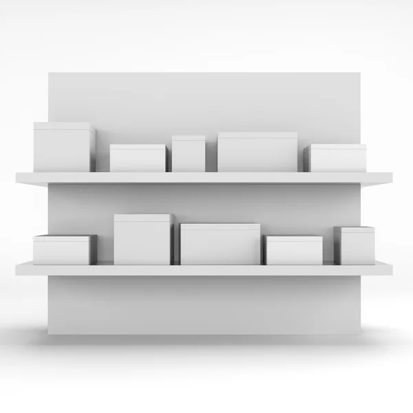 Shelf with boxes — Stock Photo, Image