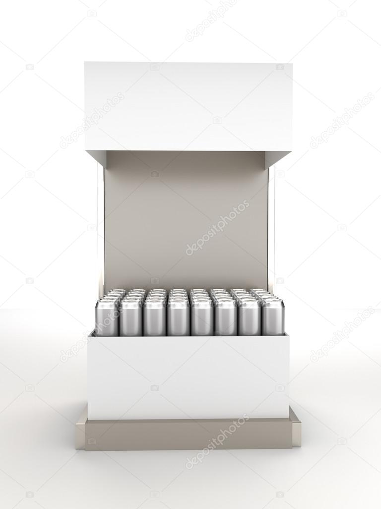 Display with blank cans