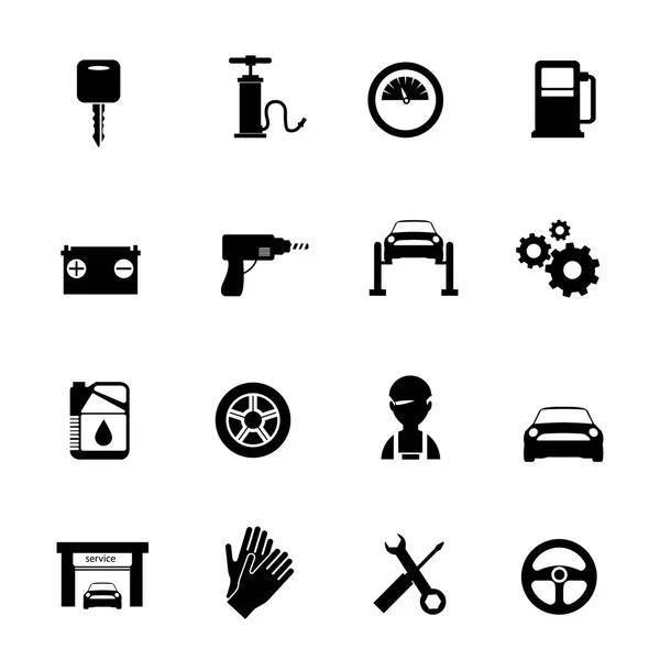 Juego de iconos planos de servicio automático — Vector de stock