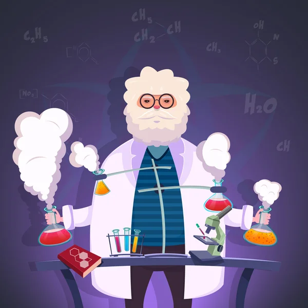 Plakat eines Chemieprofessors — Stockvektor