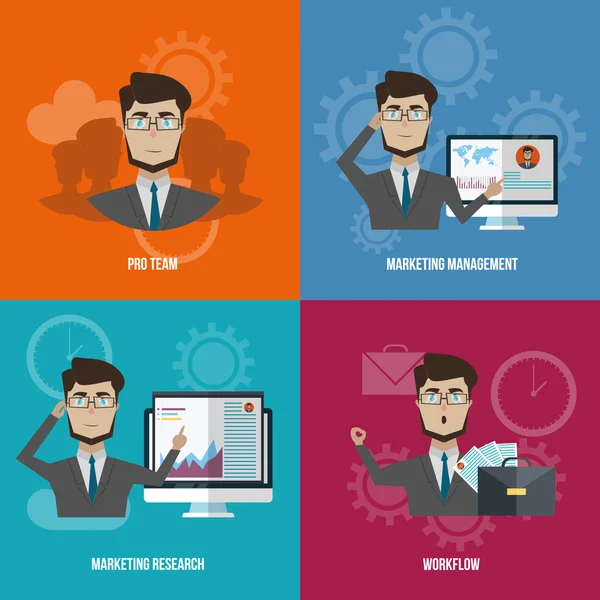 Business Manager Icon Set — Stock Vector