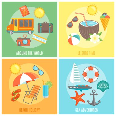 Summer Isolated Icon Set