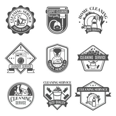 İzole temizlik Icons Set