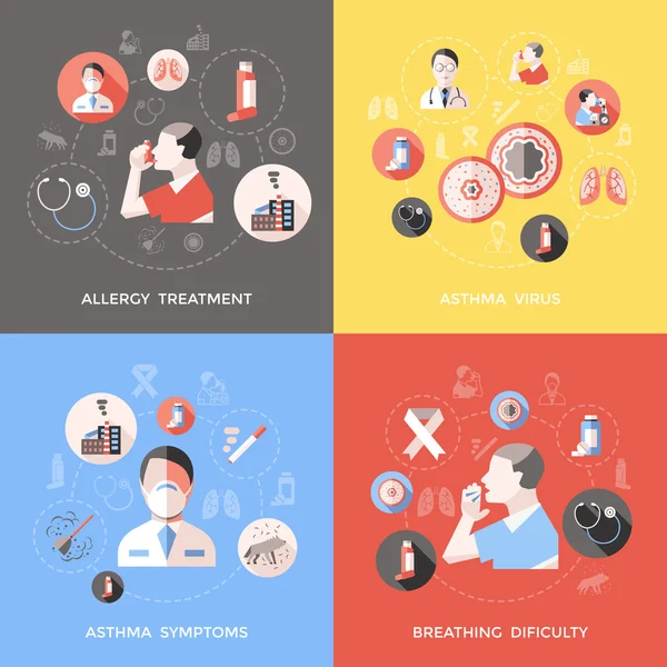 Bronchial Asthma Concept — Stock Illustration Bronchial Asthma Concept Stock Illustration