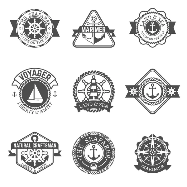 Nautical Isolated Label Set — Stok Vektör