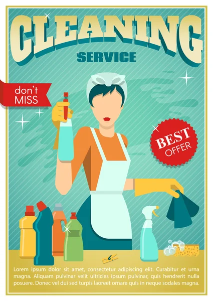 청소 서비스 포스터 — 스톡 벡터