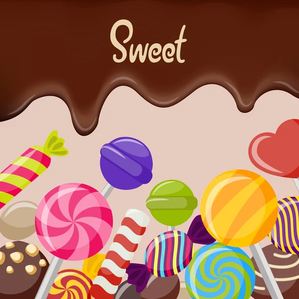 Cartel de caramelo dulce — Archivo Imágenes Vectoriales