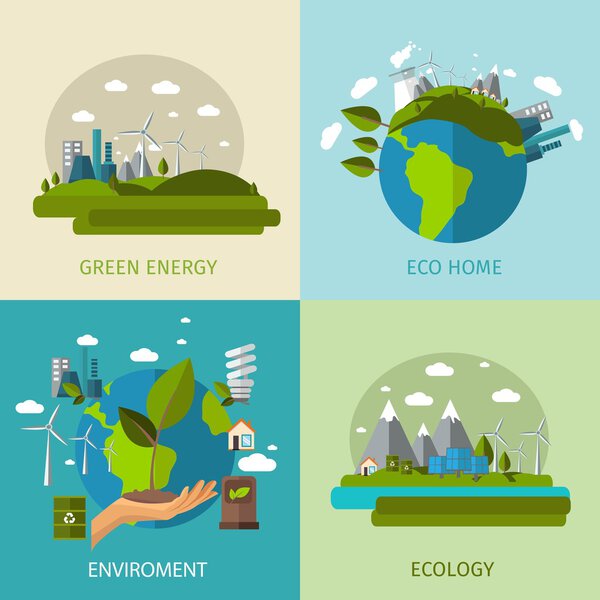 Ecology Flat Icon Set