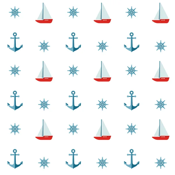 Nautical Seamless Pattern — Stock Vector