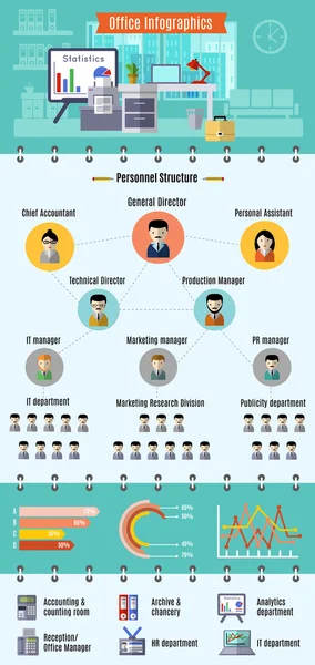 Set infografico per ufficio — Vettoriale Stock