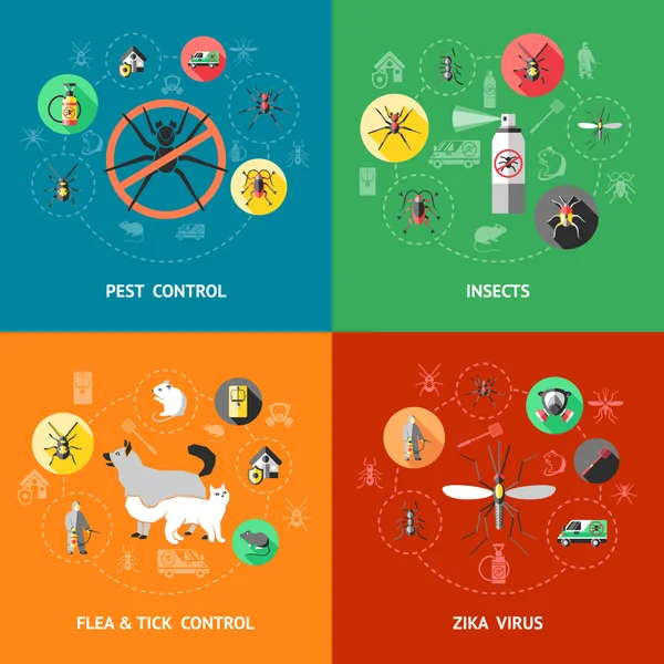 Conceito de Controle de Pragas — Vetor de Stock