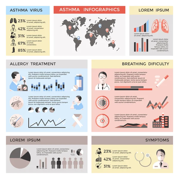 Bronchial Asthma Infographics — Stock Illustration Bronchial Asthma Infographics Stock Vector
