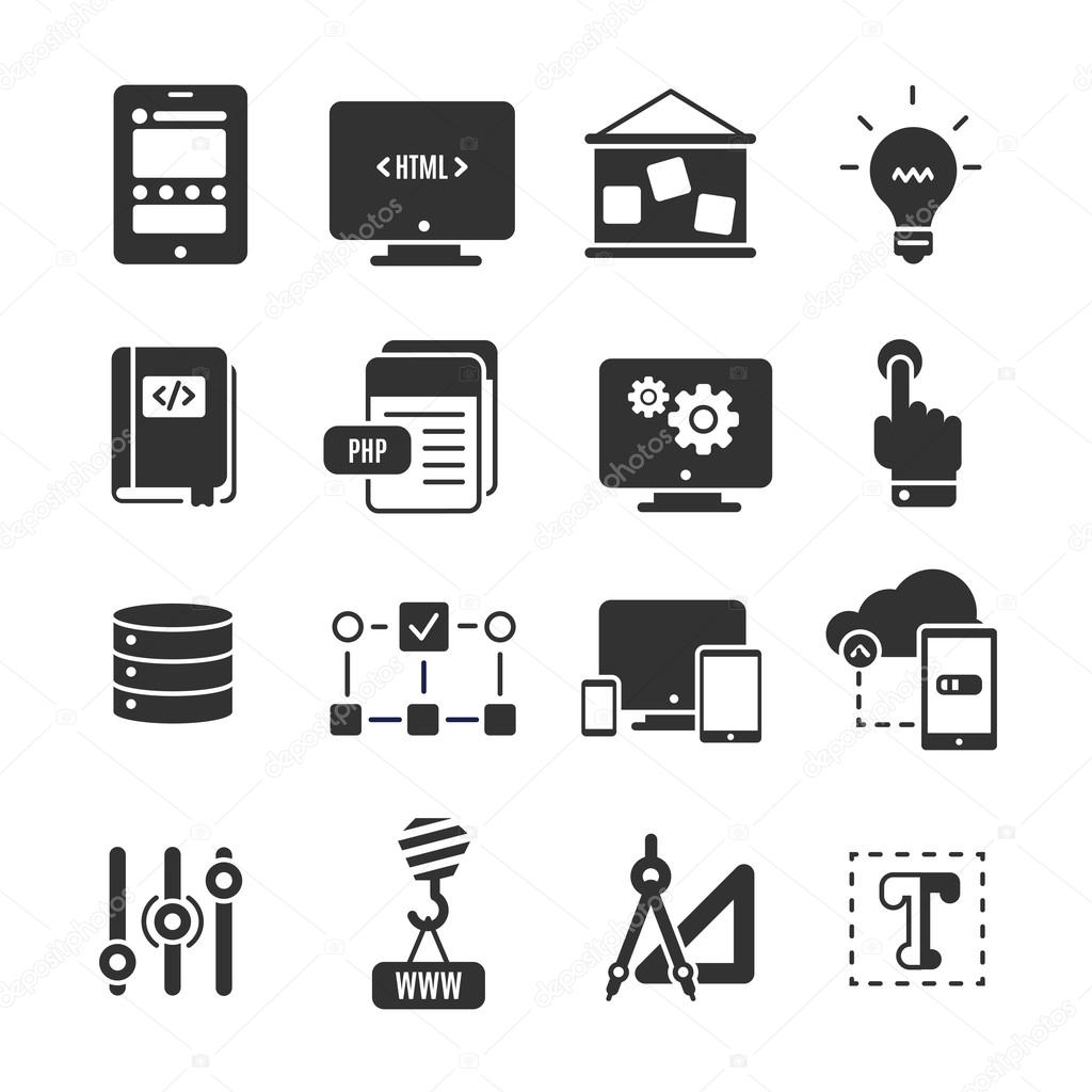 Icon Set Of Programm Development Vector Image By C Mogil Vector Stock Icon Set Of Programm Development Vector Image By C Mogil Vector Stock