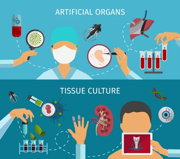 Biotechnologie-Banner gesetzt — Stockvektor