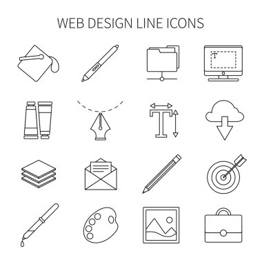Web Tasarım çizgi Icon Set