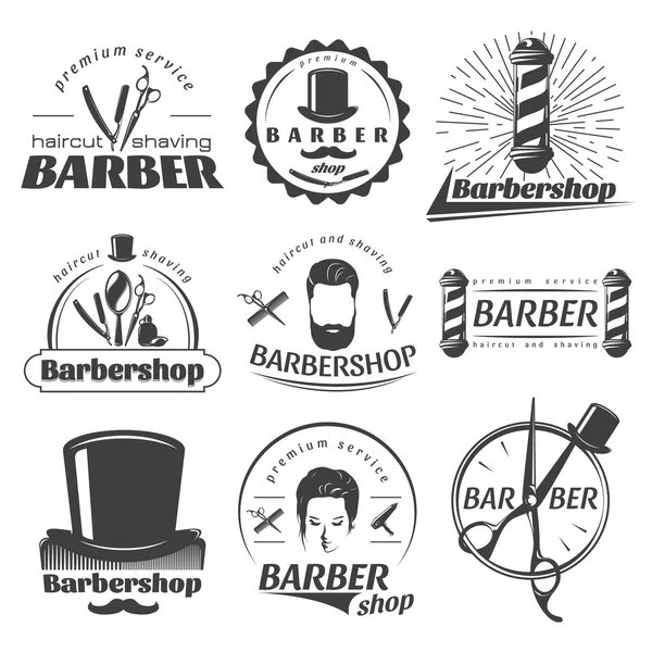 Barberías Emblemas gráficos — Vector de stock